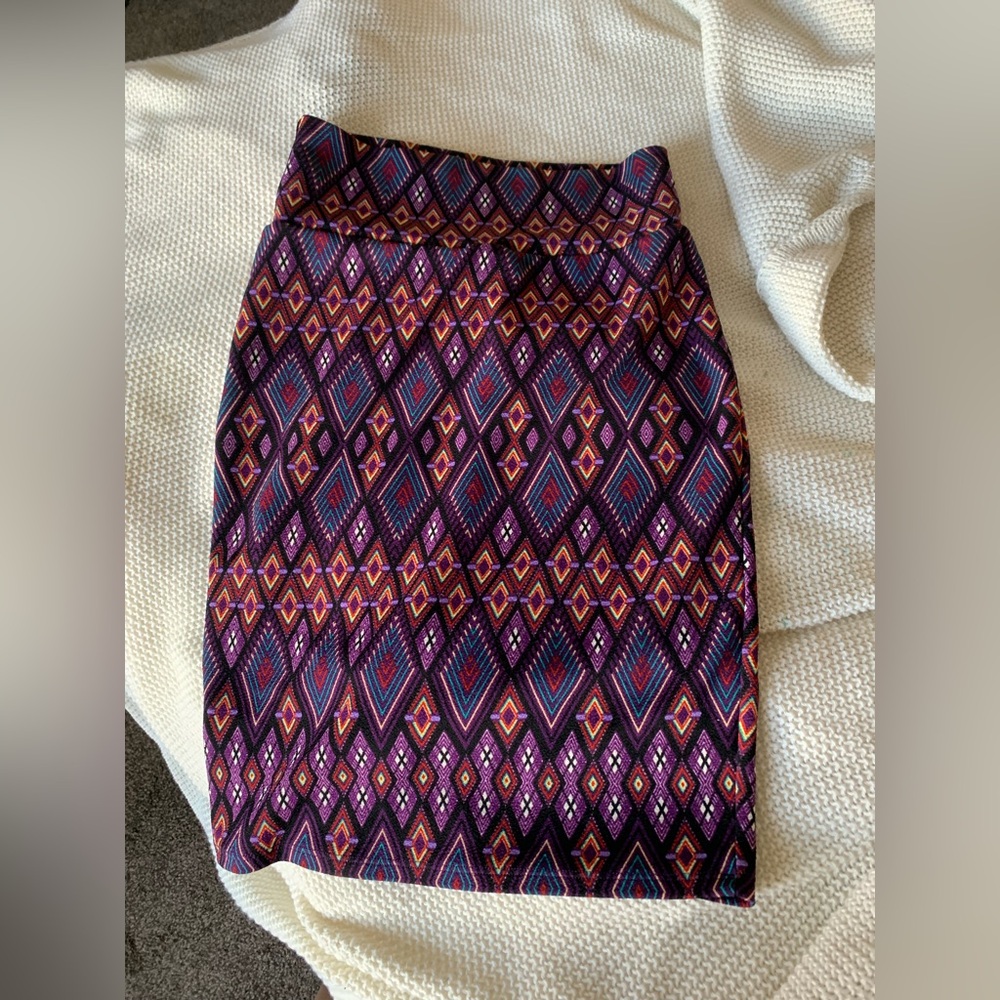 LuLaRoe Multicolor Diamond Pattern Pencil Skirt S